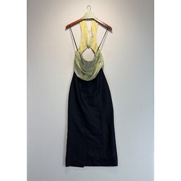 Rosie Assoulin Two Tone Halter Vampire Designer Dress, Size 0, Retail. $1795 - Picture 3 of 11